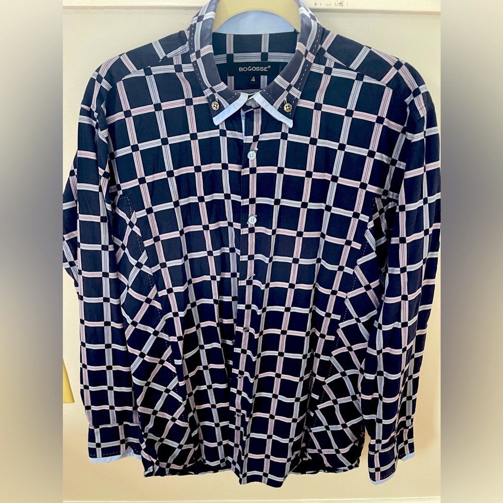 BOGOSSE men’s button down dress shirt size 4 (large)